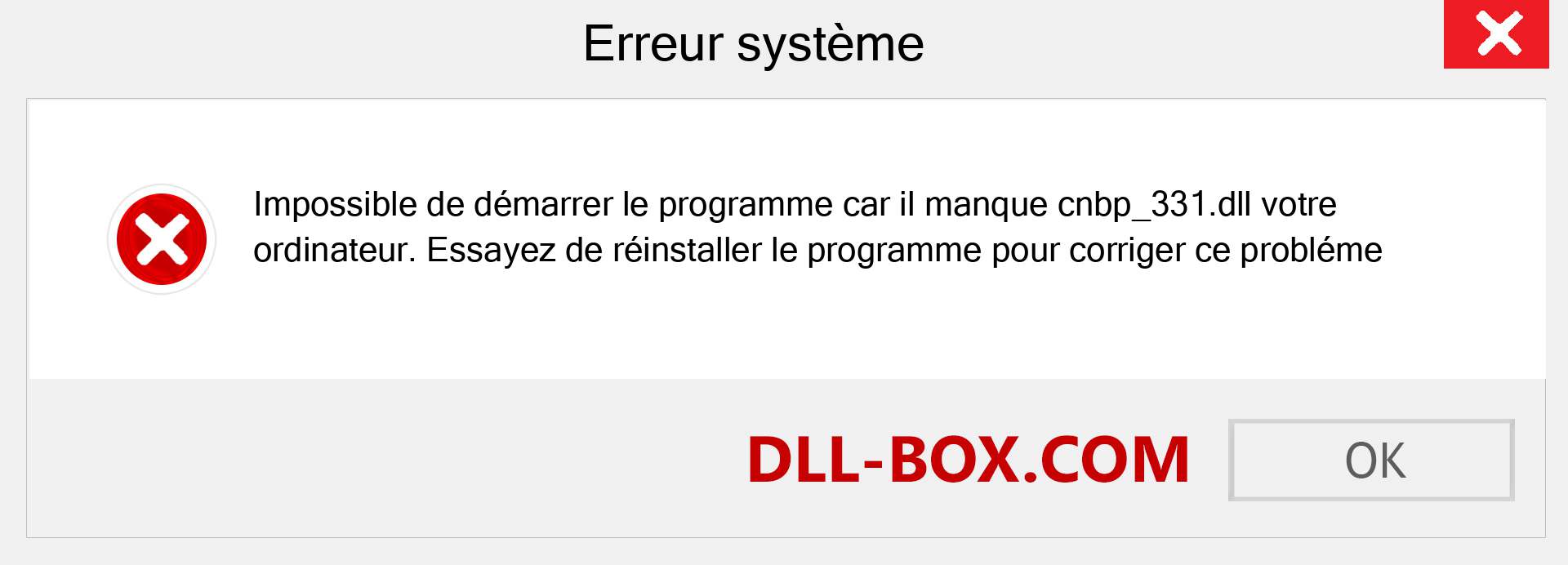 Le fichier cnbp_331.dll est manquant ?. Télécharger pour Windows 7, 8, 10 - Correction de l'erreur manquante cnbp_331 dll sur Windows, photos, images